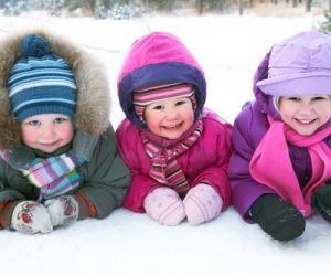 Sulla neve con i bambini