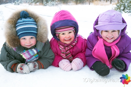 Sulla neve con i bambini